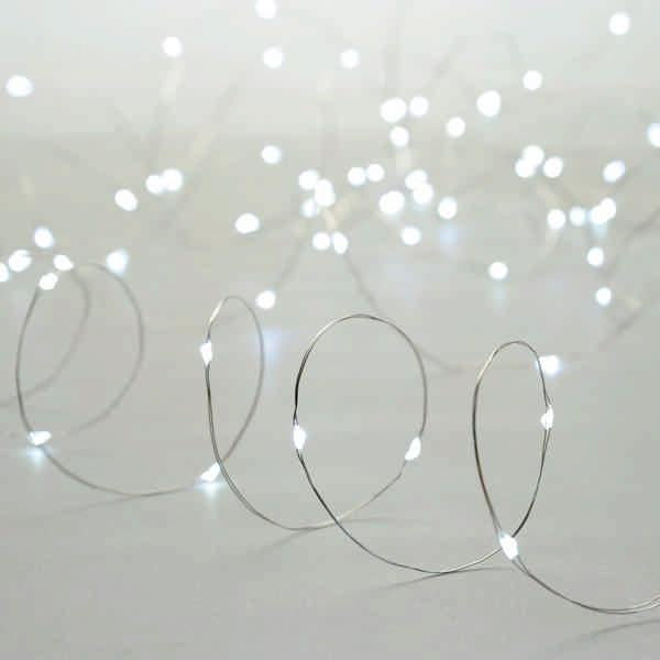 200 Battery Operated timer dewdrop lights - white