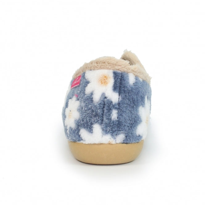 Lunar Daisy Blue Slipper with Daisy Pattern