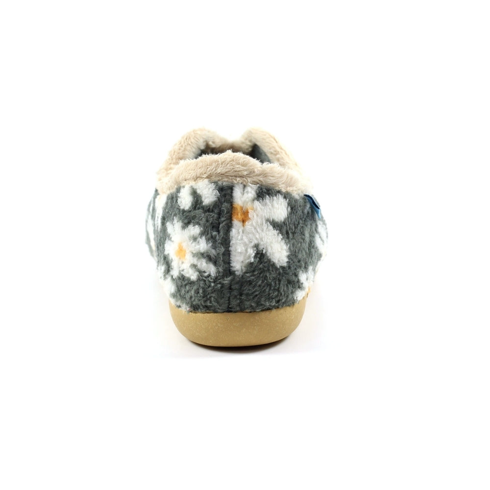 Lunar Daisy Grey Slipper With Daisy Pattern