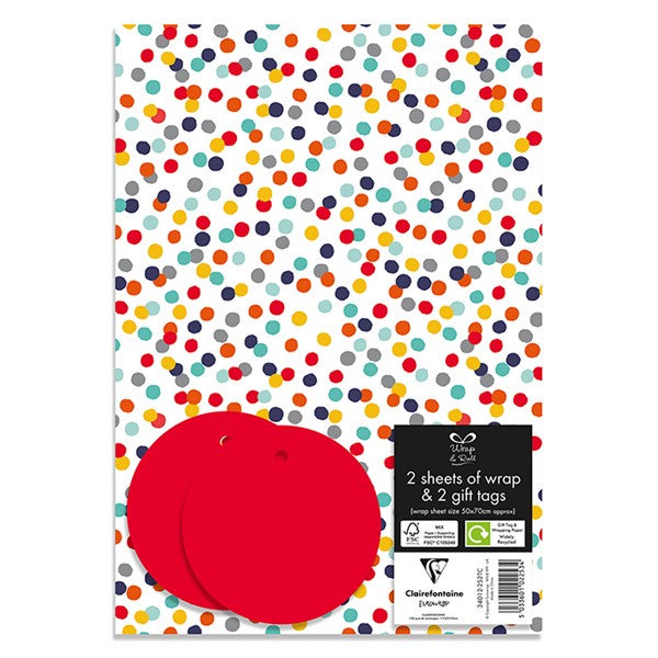 Summer Multi Dot Wrap & Tag Pack of 2