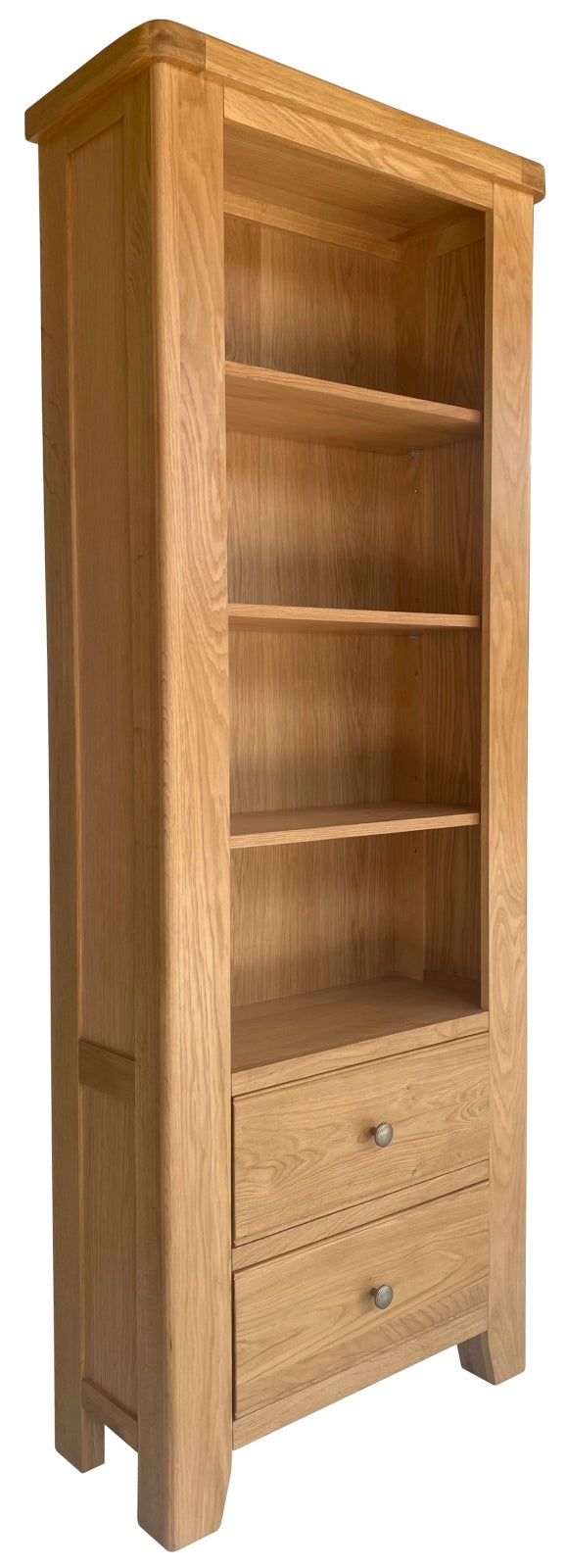 Eltham 2 Drawer Oak Tall Bookcase