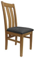Eltham Oak Slatted Dining Chair With Dark Grey Pad Sold In Pairs