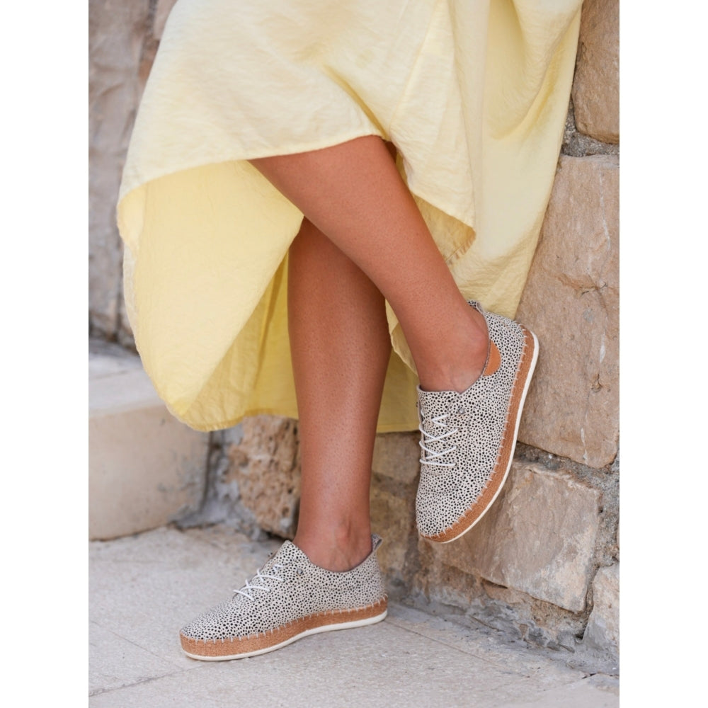 Lunar Evette Animal Spot Leather Plimsoll