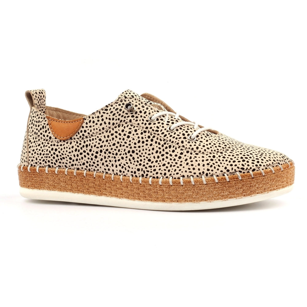 Lunar Evette Animal Spot Leather Plimsoll