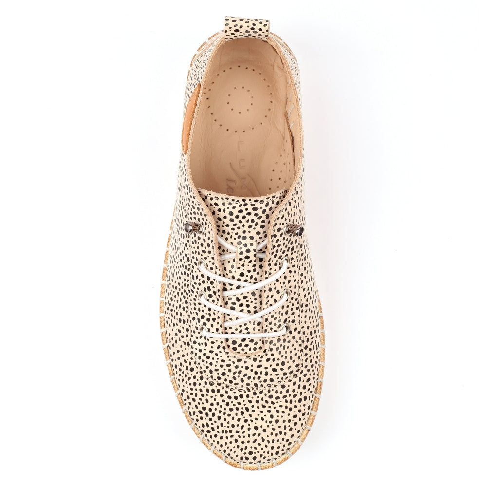 Lunar Evette Animal Spot Leather Plimsoll
