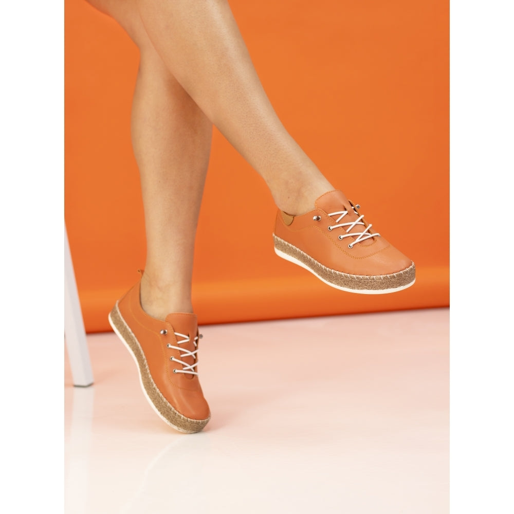 Lunar Evie Orange Lea. Plimsoll