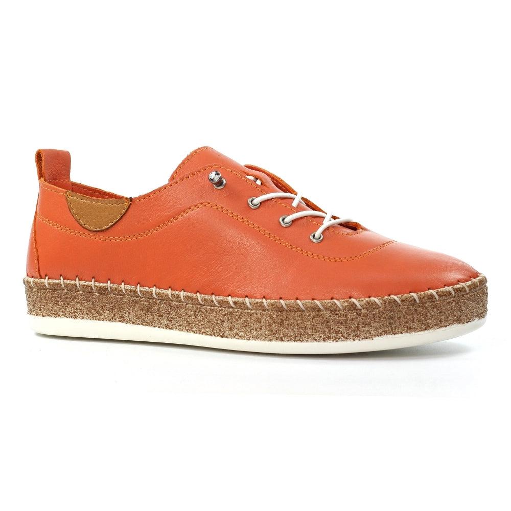 Lunar Evie Orange Lea. Plimsoll