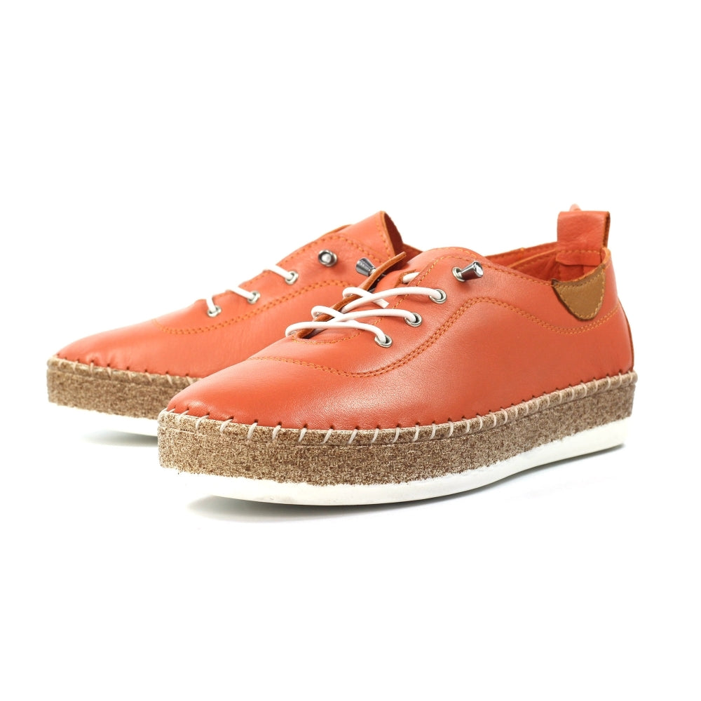 Lunar Evie Orange Lea. Plimsoll