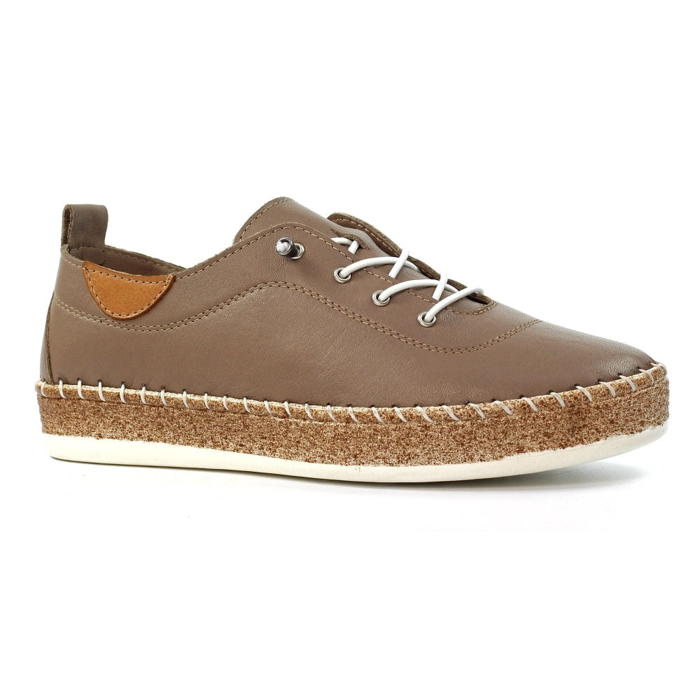 Lunar Evie Taupe Lea Plimsoll