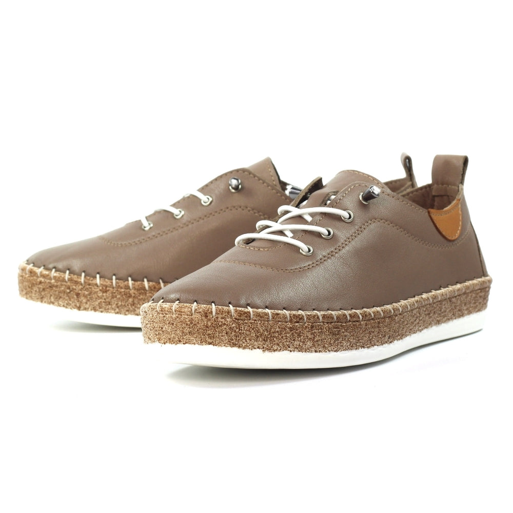 Lunar Evie Taupe Lea Plimsoll