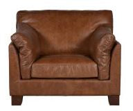 Halo Gable 1 Seater Sofa Chair Full Aniline Leather Riders Nut