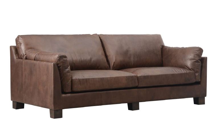 Halo Gable 2 Seater Full Aniline Leather Sofa Antique Whiskey