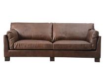 Halo Gable  3 Seater Full Aniline Leather Sofa Antique Whiskey