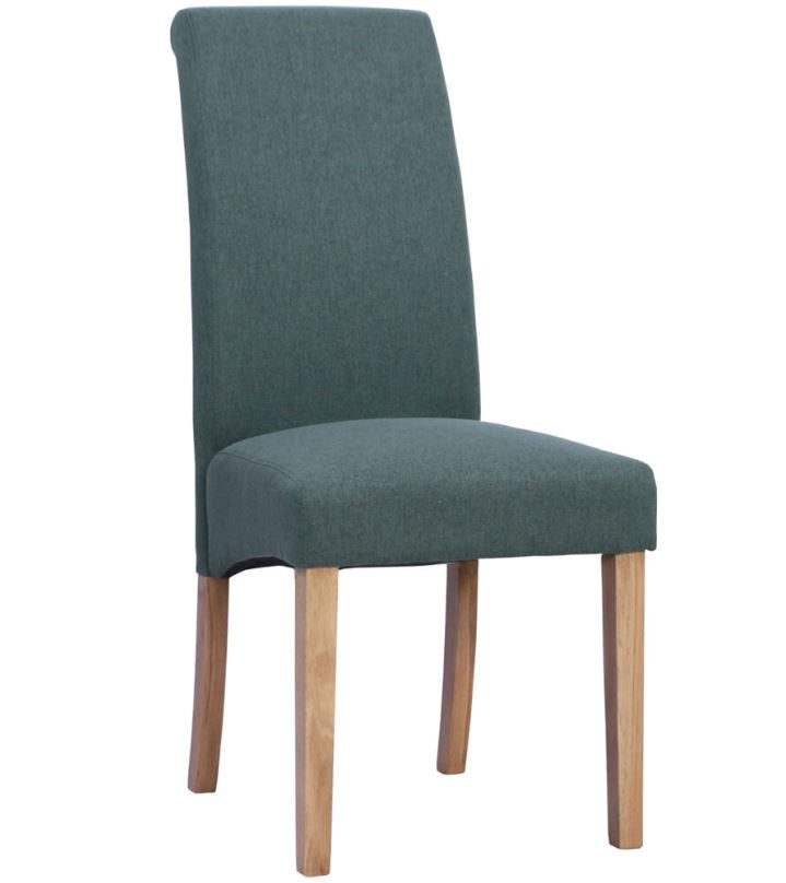 Dorchester Light Oak Westbury Rollback Fabric Chair In Green