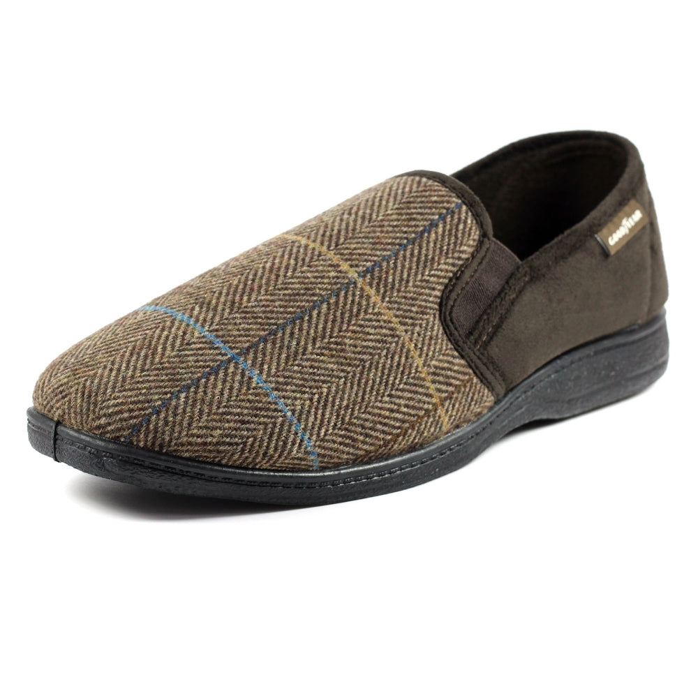 Goodyear Harrison Brown Tweed Slipper