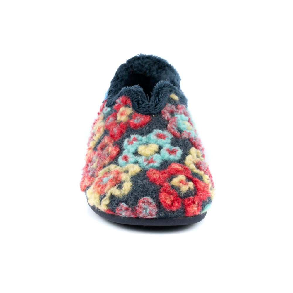 Lunar Hippy Navy Flower Full Slipper