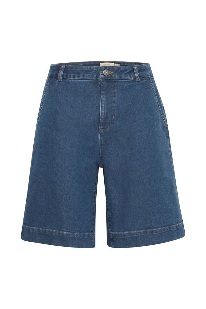 Fransa Denima Shorts Mid Blue Denim
