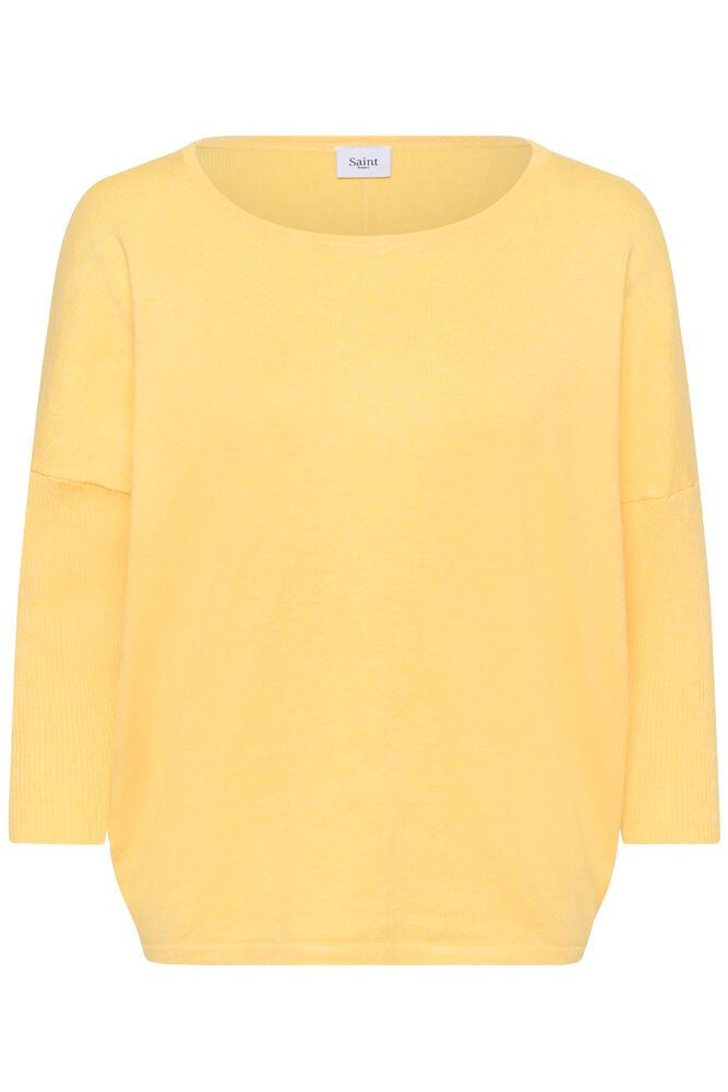 Saint Tropez Mila R-Neck Pullover Lemon Drop Melanage