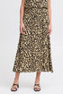 Fransa Ease Skirt Brown Leopard Art