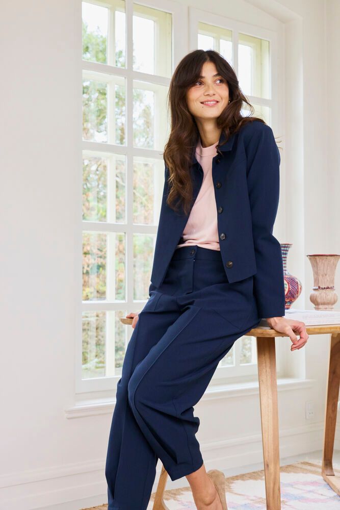 Fransa Abigail Trousers Navy Blazer Melange