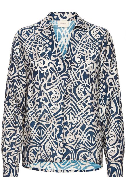 Fransa Ariana Blouse Art Lines Navy
