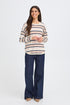 Fransa Melani Pullover Rose Smoke Stripe