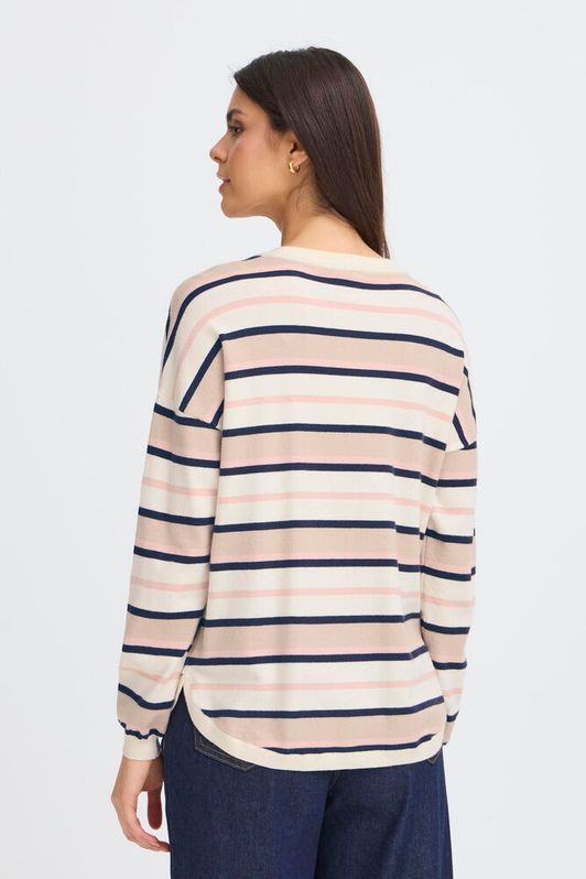 Fransa Melani Pullover Rose Smoke Stripe