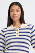 b.young Mikala Polo Jumper Medieval Blue Stripe