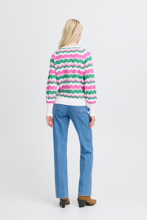 b.young Mmorla Long Cuff Zig Zag Pullover Phlox Pink Zig Zag