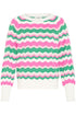 b.young Mmorla Long Cuff Zig Zag Pullover Phlox Pink Zig Zag