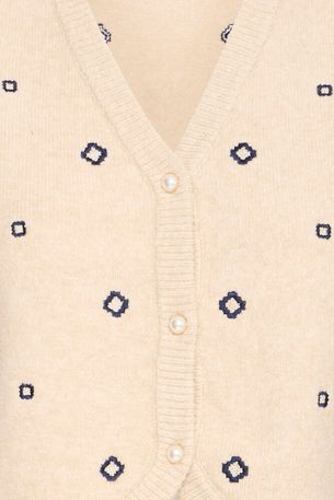 b.young Nadika Emb Vest Oyster Gray Geometric Emb