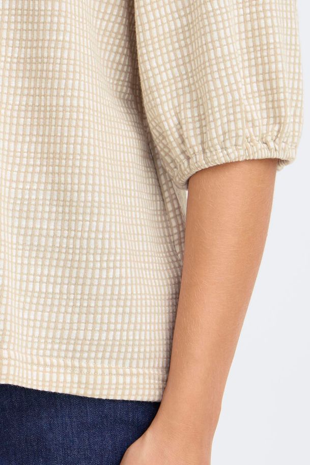 Fransa Niala T-Shirt Oxford Tan Check