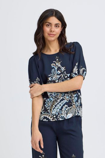 Fransa Adara Blouse Navy Blazer Paisley