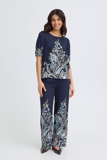 Fransa Adara Blouse Navy Blazer Paisley