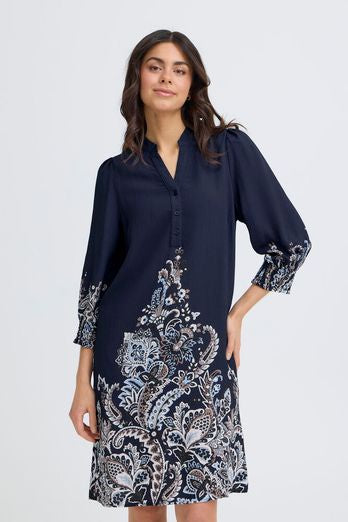 Fransa Adara Dress Navy Blazer Paisley