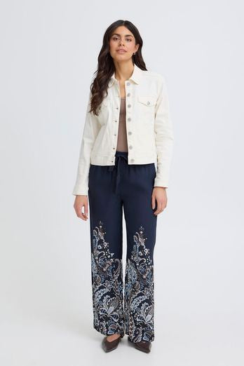 Fransa Adara Trouser Navy Blazer Paisley