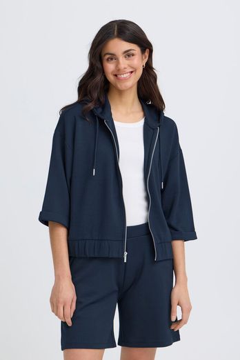 Fransa Aurora Zip Hoodie Navy Blazer