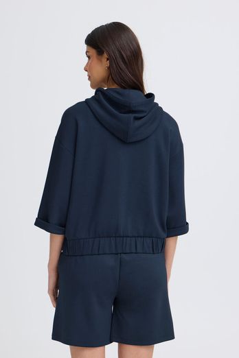 Fransa Aurora Zip Hoodie Navy Blazer