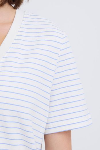 Fransa Feba T-Shirt White / Hydrangea Stripe