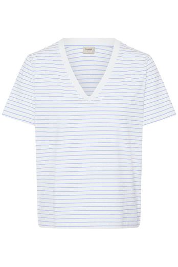 Fransa Feba T-Shirt White / Hydrangea Stripe
