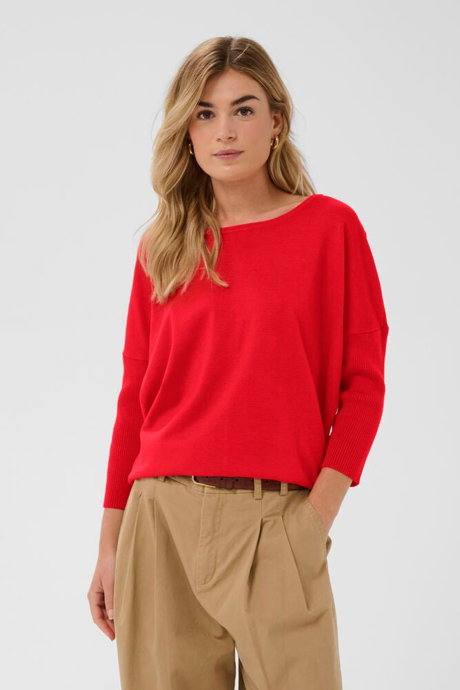 Saint Tropez Mila R-Neck Pullover Valiant Poppy