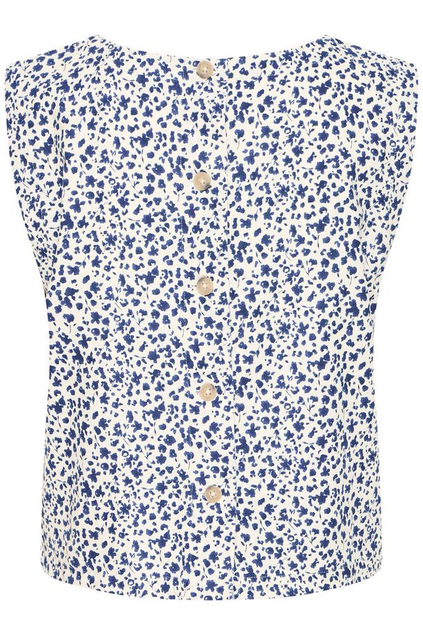 b.young Falakka O-Neck Blouse Medieval Blue Flower