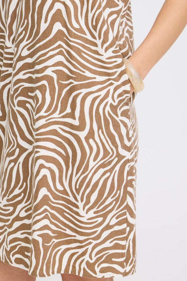 b.young Falakka V Neck Dress Woodsmoke Animal