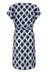 b.young Joella O-Neck Dress Ogee Ikat Med Blue