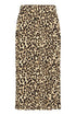 Fransa Ease Skirt Brown Leopard Art