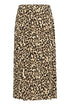 Fransa Ease Skirt Brown Leopard Art