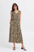 Fransa Ease Skirt Brown Leopard Art