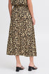 Fransa Ease Skirt Brown Leopard Art