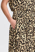 Fransa Ease Skirt Brown Leopard Art
