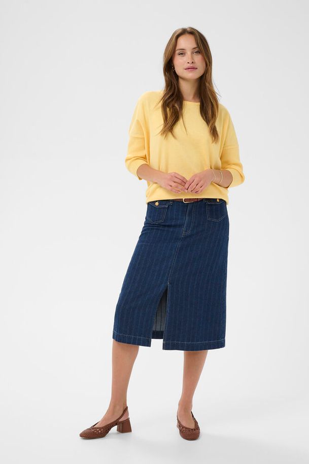 Saint Tropez Mila R-Neck Pullover Lemon Drop Melanage